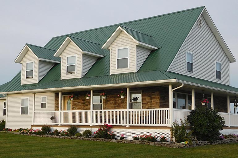 Green Metal Roof House